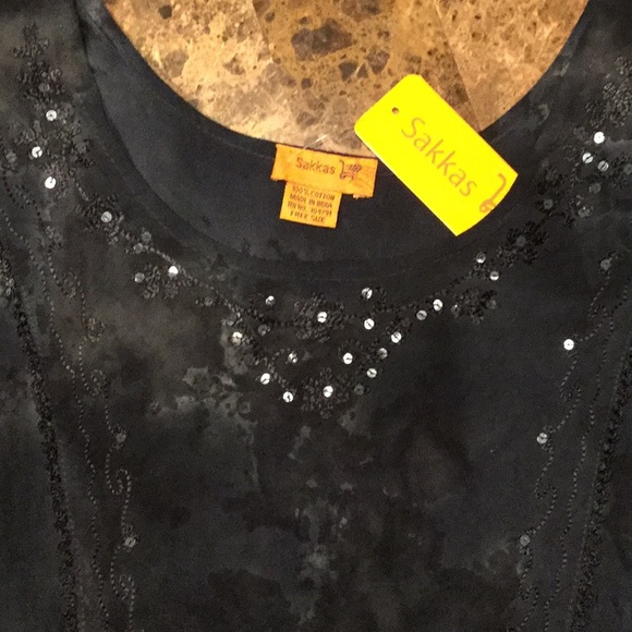 Tie Dye Lace/Sequin Embroidered Tunic/Cover Up. - Picture 4 of 9